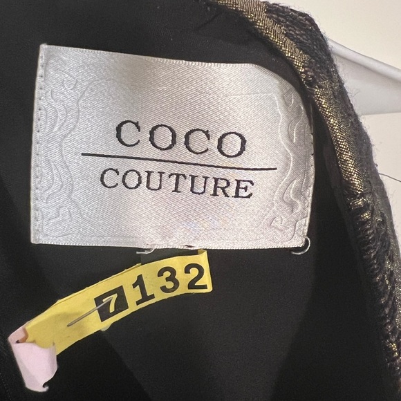 COCO Couture gorgeous black gold jacquard print sheath dress SZ 10 - Picture 7 of 7